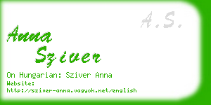 anna sziver business card